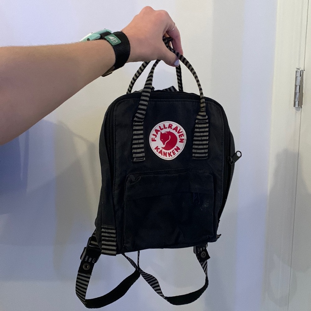 Used Mini black Fjallraven Kanken Backpack.